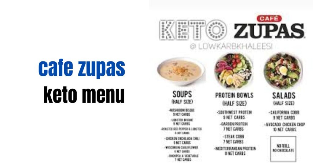 Cafe Zupas Keto Menu